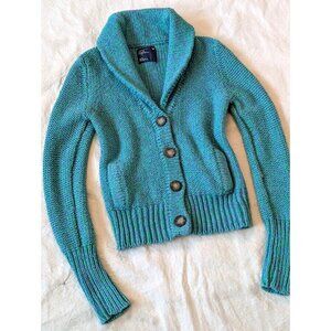 American Eagle Vintage Cropped Bella Swan Core Babydoll Wool Cardigan MD Green